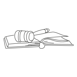an image of a gavel and book sketched