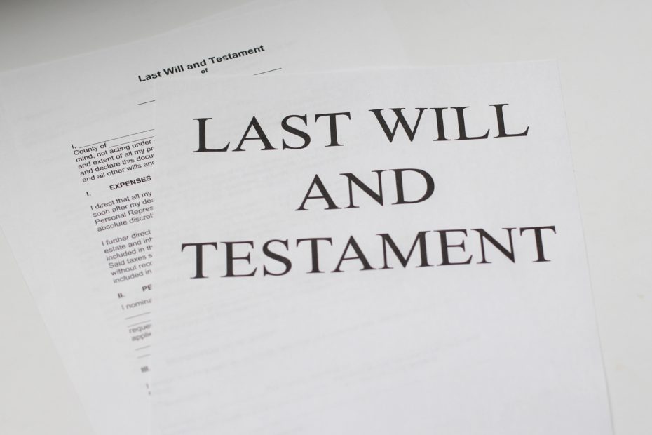 Last will and testament paperwork
