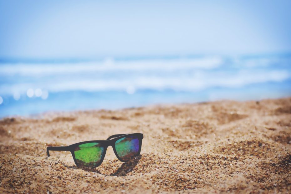 Sunglasses on a beach