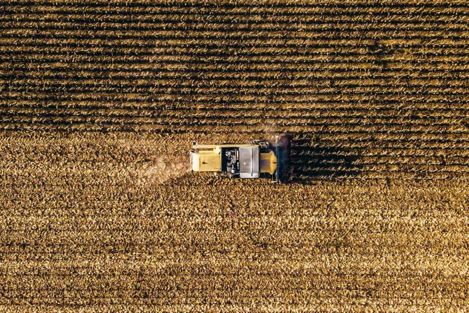 Farm vehicle in a field