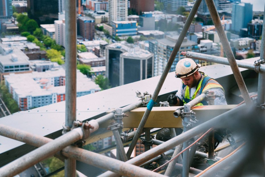 Man on scaffold